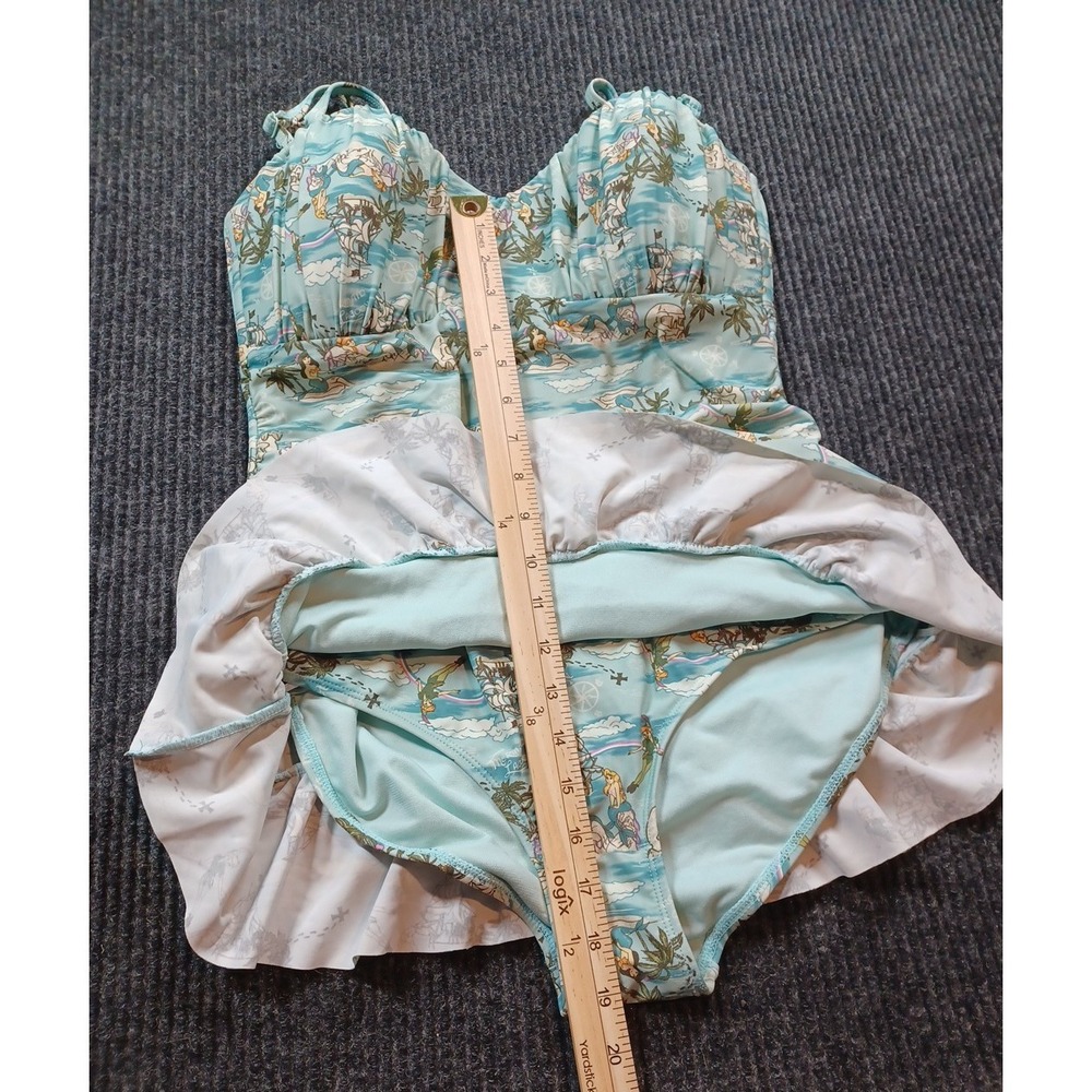 Hot Topic Disney Swimsuit (Large) & Shorts (Medium)  Peter Pan Mermaid Lagoon - Picture 5 of 12